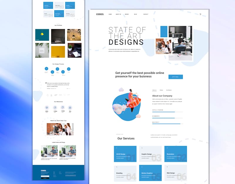 Cover image for Codeo – Modern Corporate Website UI Design