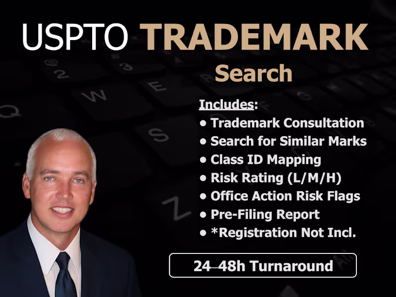 Cover image for Trademark Search and Risk Review by US Attorney