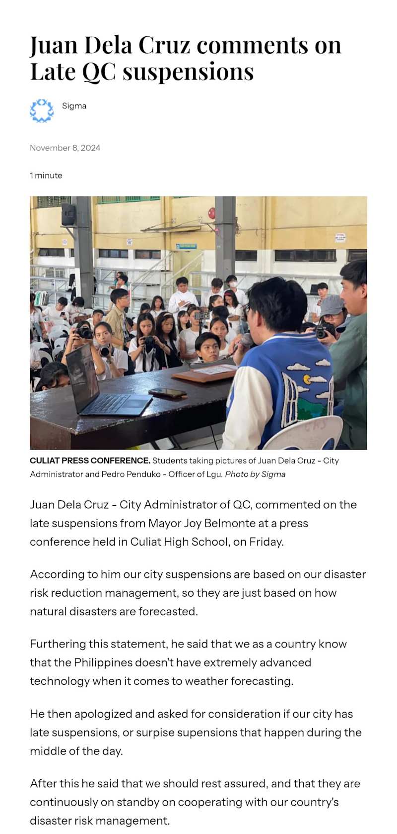 Cover image for Sample News Article