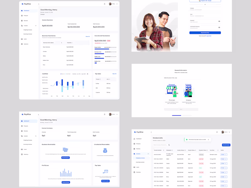 Cover image for PayWise Invoicing Dashboard Design