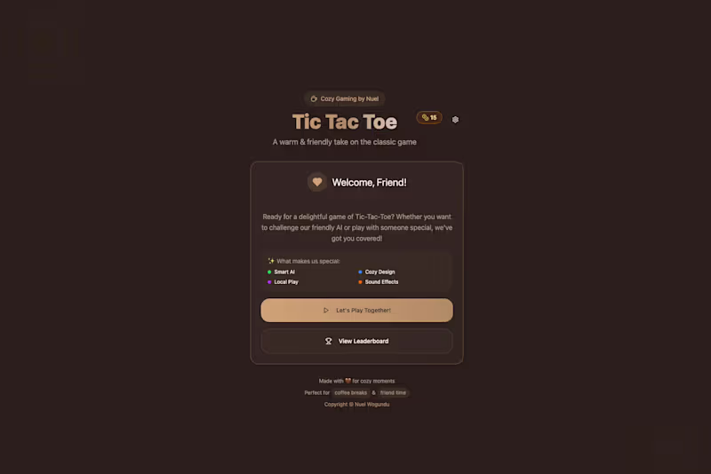 Cover image for AI-Powered Tic-Tac-Toe Game 