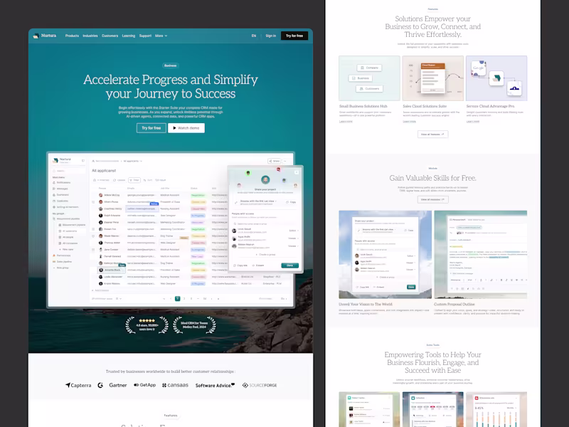 Cover image for Nurtura - CRM Landing Page | Landing Page