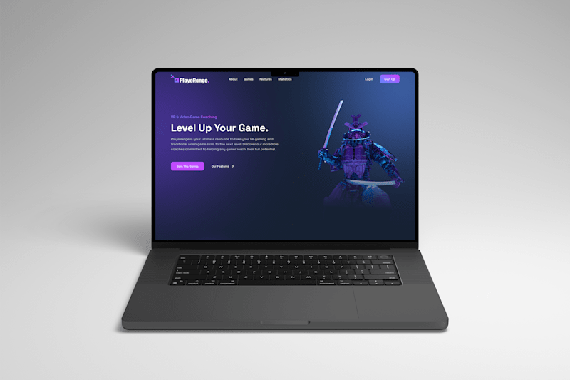 Cover image for Playerange - VR Game Coaching Landing Page Responsive Web Design