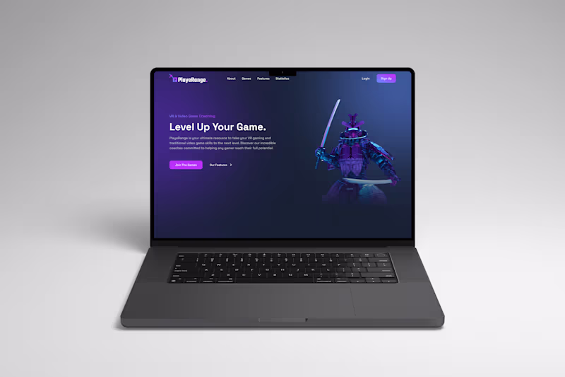 Cover image for Playerange - VR Game Coaching Landing Page Responsive Web Design