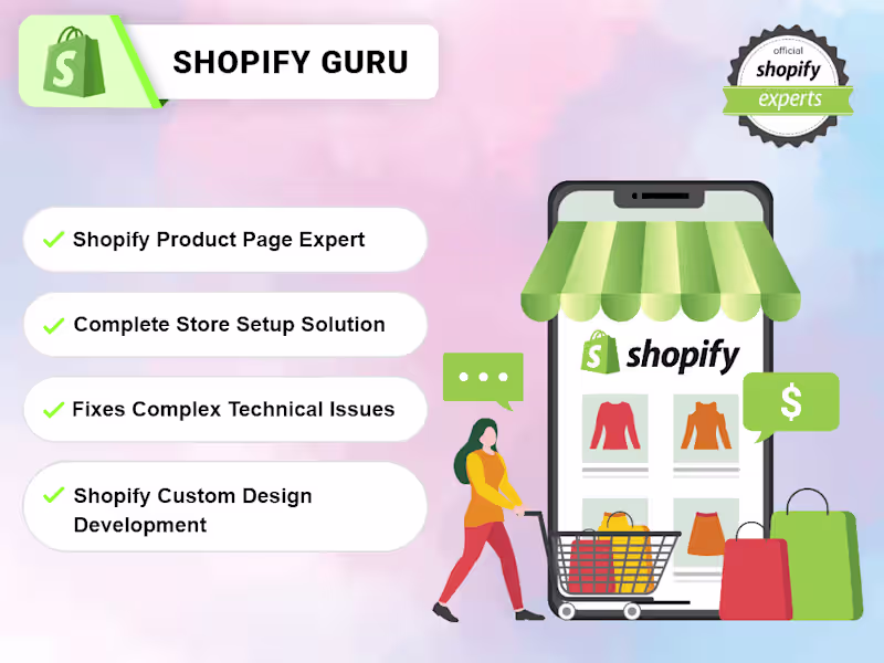 Cover image for Designing and Developing Shopify Stores / Complete Theme Setup 