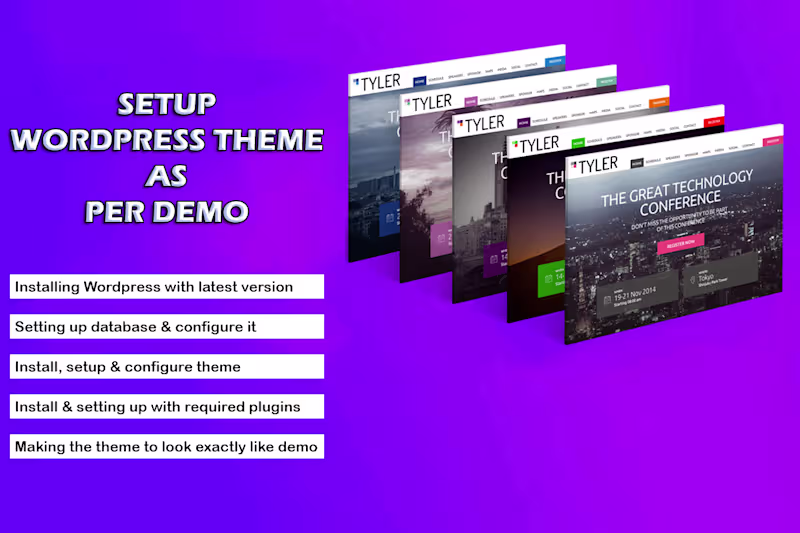 Cover image for  Install and setup Wordpress theme as per demo