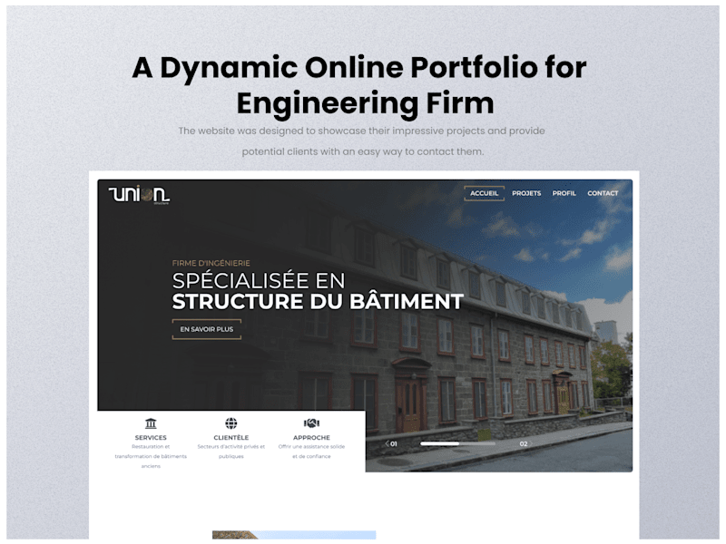 Cover image for A Dynamic Online Portfolio for Engineering Firm