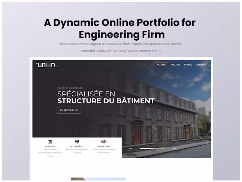 Cover image for A Dynamic Online Portfolio for Engineering Firm