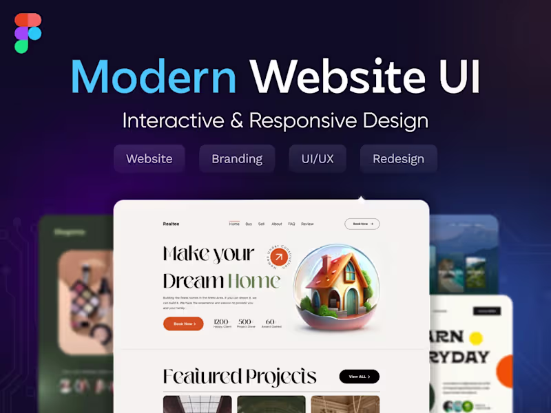 Cover image for Modern, Intuitive and Responsive Website UI Design in Figma