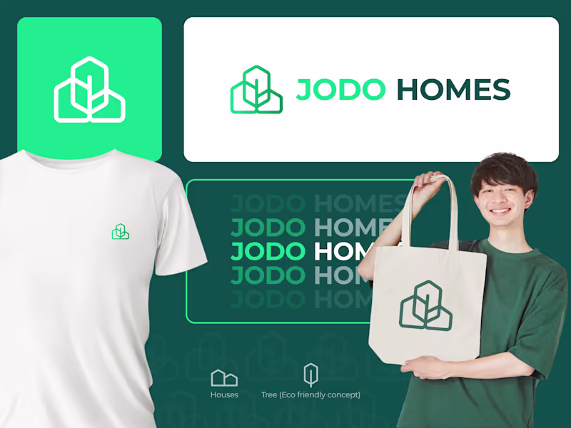 Cover image for Logo Design For Jodo Homes 🌲 🏠 I have incorporated real es...