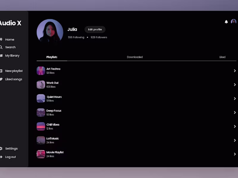 Cover image for Music streaming application