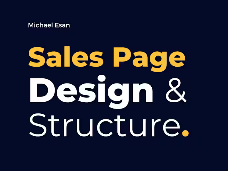 Cover image for Sales Page Design & Structure