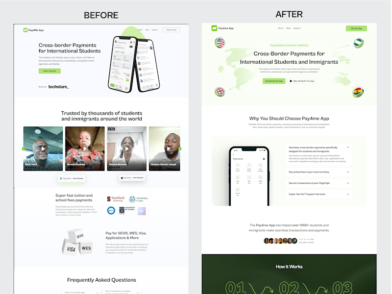 Cover image for Landing Page Redesign for Pay4Me’s Global Payment Platform