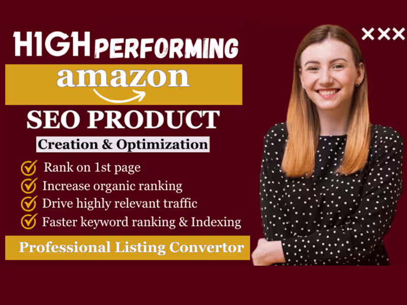 Cover image for I will do amazon listing creation ebc content, SEO optimization.
