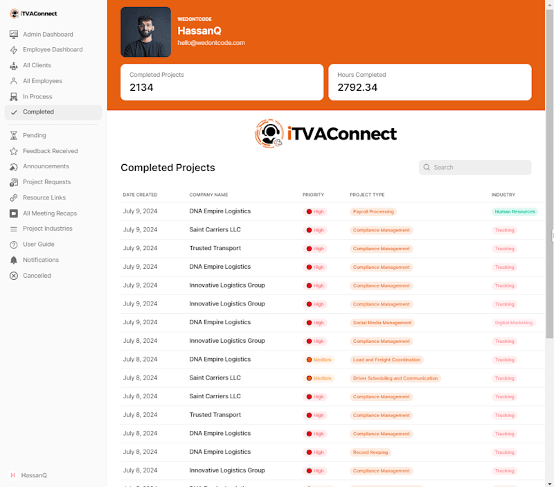 Cover image for iTVA Connect Project Management + CRM Development