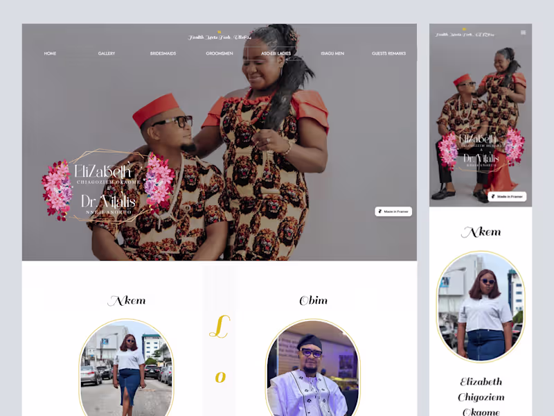 Cover image for Wedding Website (VlLIZ2024) - Figma to Framer Development