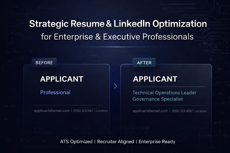 Cover image for Strategic Resume Writing & LinkedIn Optimization
