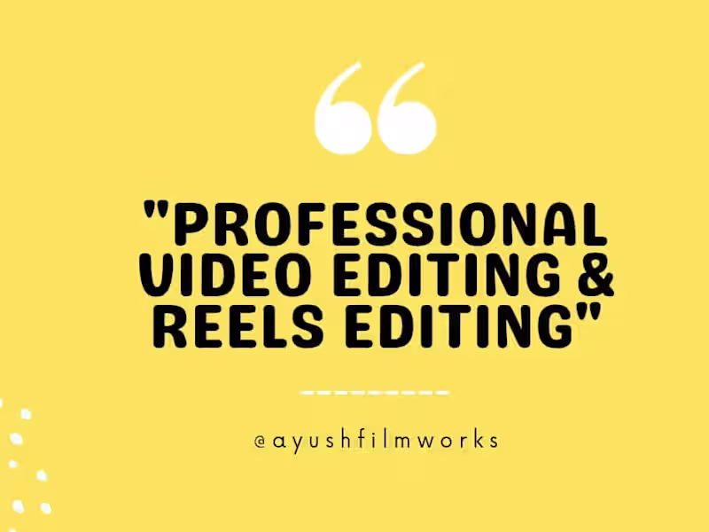 Cover image for Professional Video Editing & Reels Editing – High Quality 