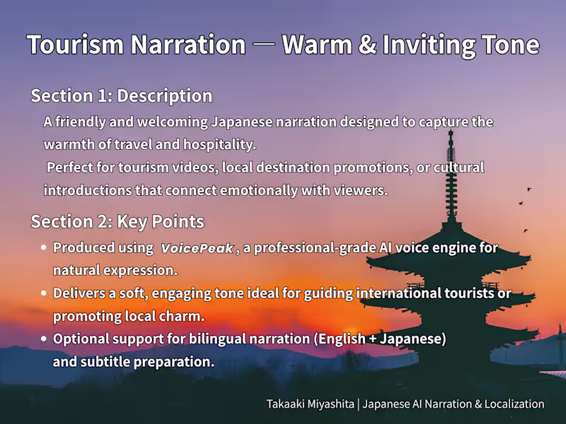 Cover image for Bring warmth and authenticity to your tourism or cultural co...