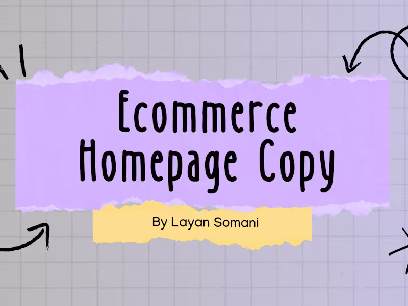 Cover image for Ecommerce Homepage Copy