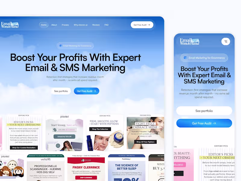 Cover image for E-commerce Marketing Website Design