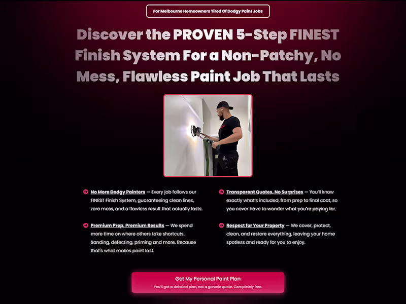 Cover image for Premium Local Service Funnel – Melbourne Painting Company