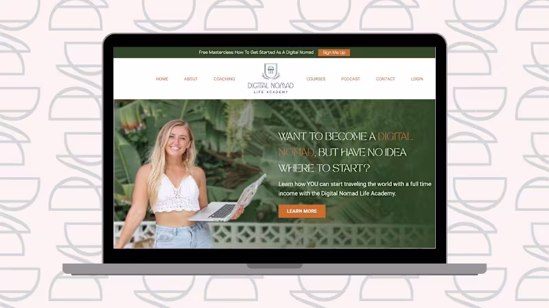 Cover image for Kajabi Website Redesign for Digital Nomad Life Academy