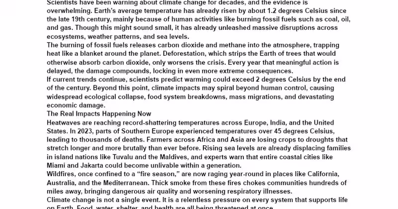 Cover image for The Urgency of Addressing Climate Change