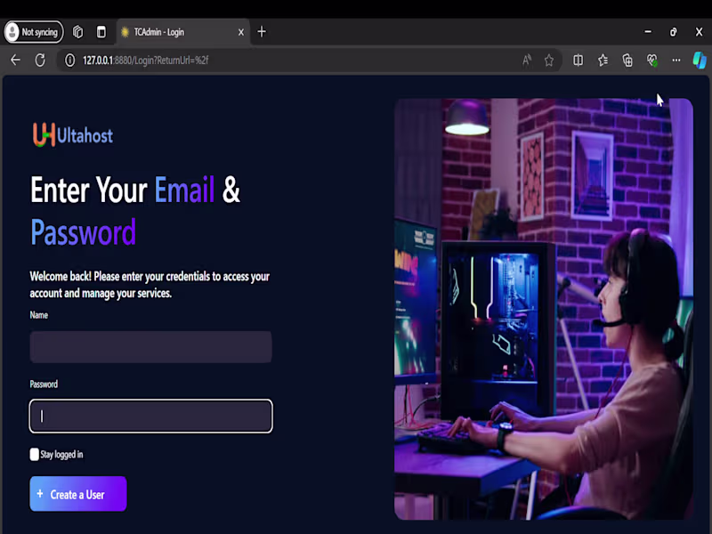 Cover image for Gaming Application Login Panel 