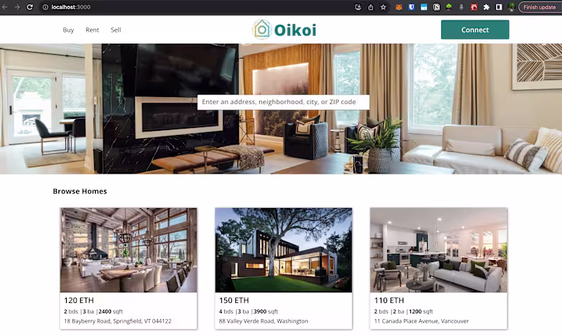Cover image for Real Estate Decentralized App
