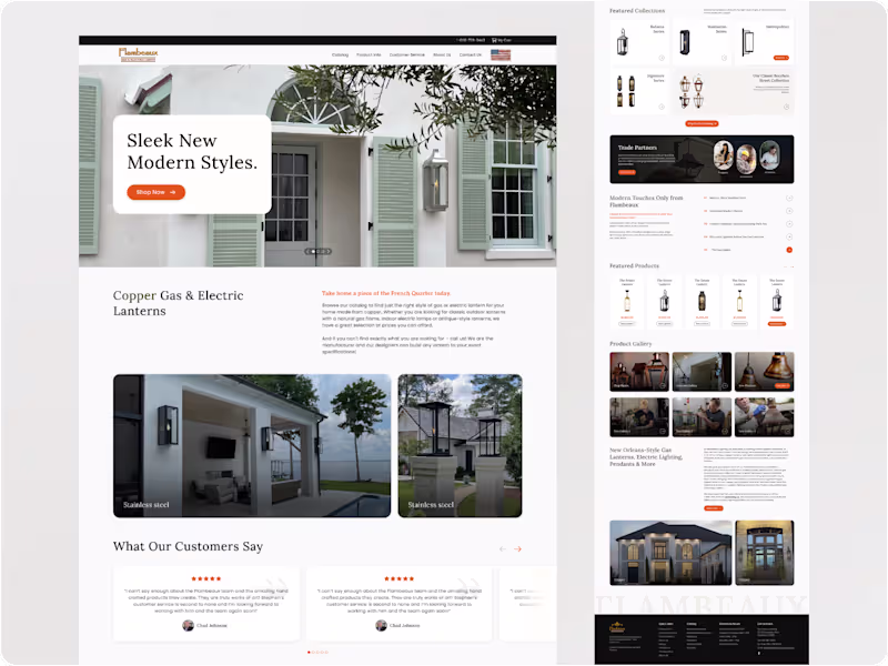 Cover image for New homepage design for Flambeaux