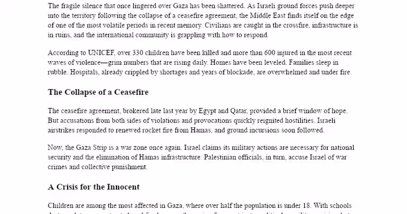 Cover image for Gaza Conflict and Humanitarian Crisis