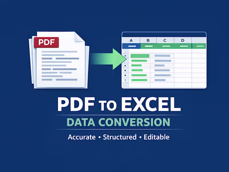 Cover image for PDF to Excel / Data Conversion