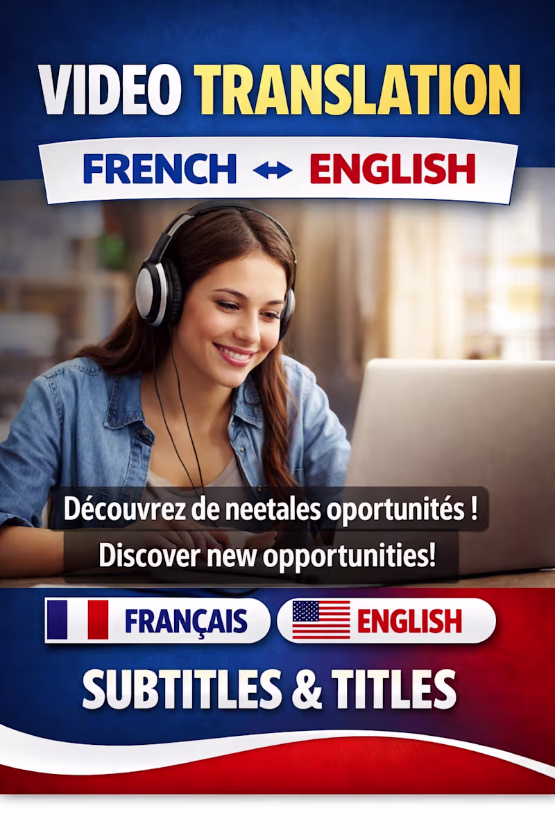 Cover image for Professional French-English Subtitles & Translation
