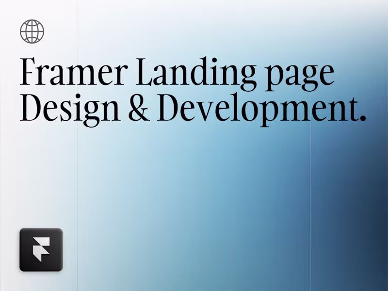 Cover image for Framer ✦ Landing page Design & Development