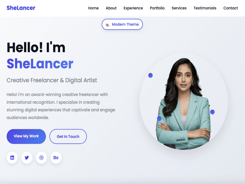 Cover image for She Lancer Portfolio WordPress Theme Development