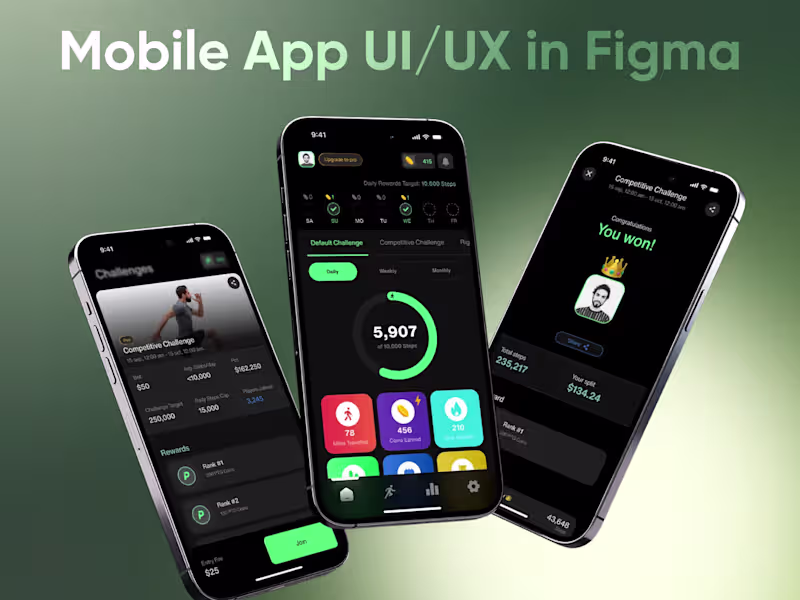 Cover image for You will get a modern mobile app UI/UX in Figma