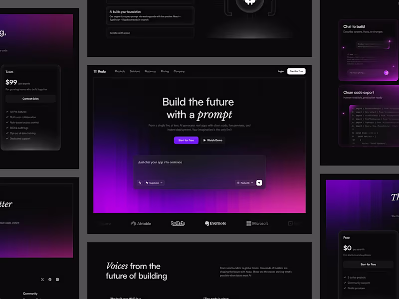 Cover image for Kodu - AI Website Builder Design