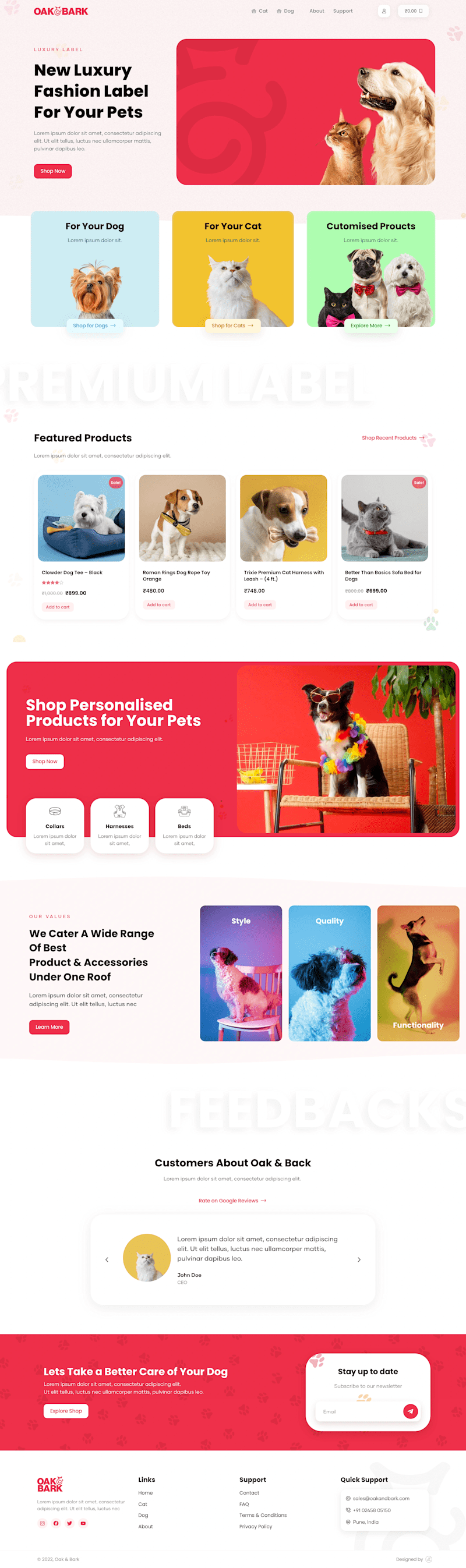 Cover image for Oak & Bark Pet Shop, E-Commerce Website Design