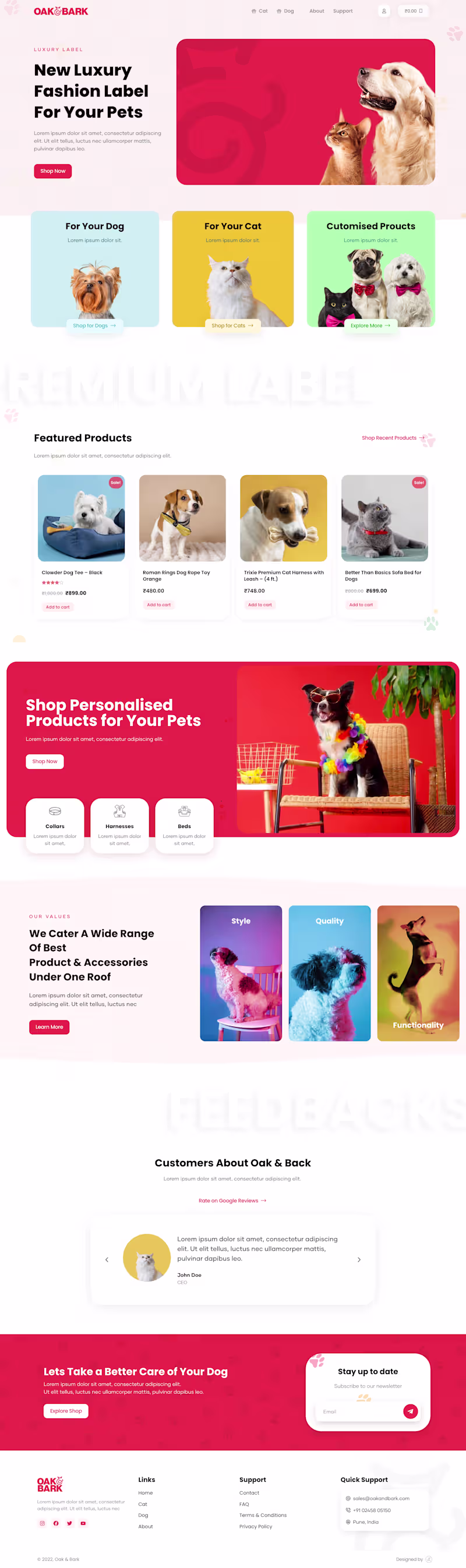 Cover image for Oak & Bark Pet Shop, E-Commerce Website Design