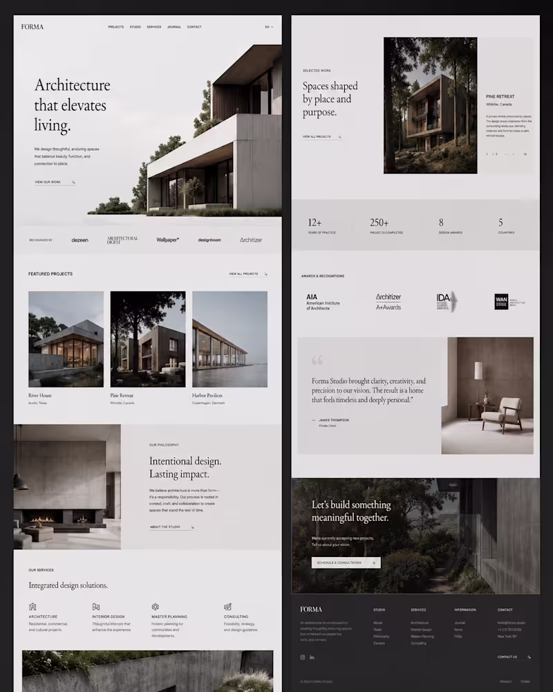Cover image for Architecture websites should feel as