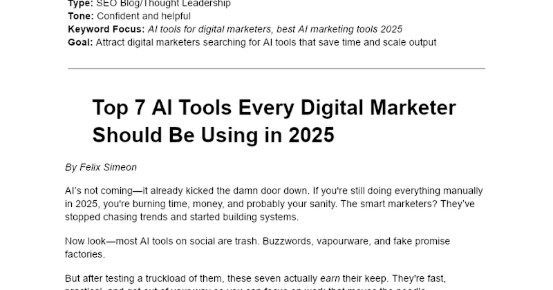 Cover image for Top 7 AI Tools Every Digital Marketer Should Be Using in 2025