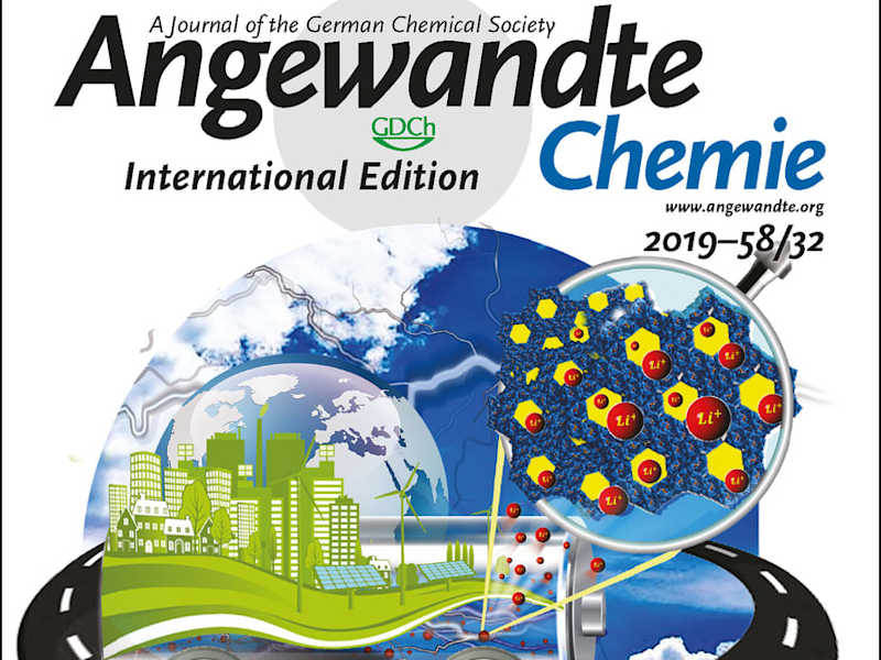Cover image for  Scientific cover image, prestigious Angewandte Chemie Journal 