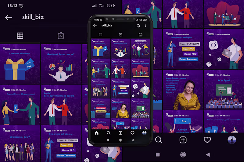 Cover image for Instagram creatives for online conferences :: Behance