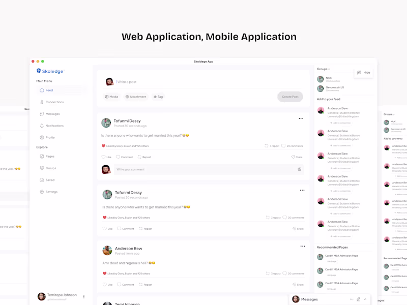 Cover image for Social Media Web App & Mobile App