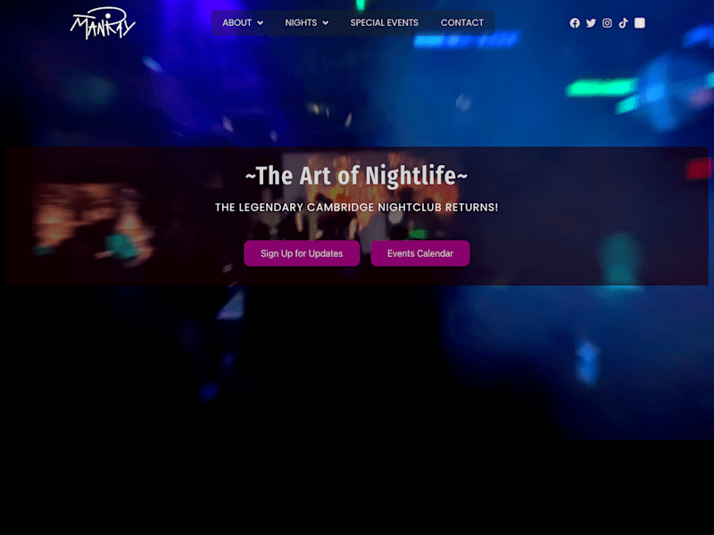 Cover image for ManRay Nightclub Website Design & Build