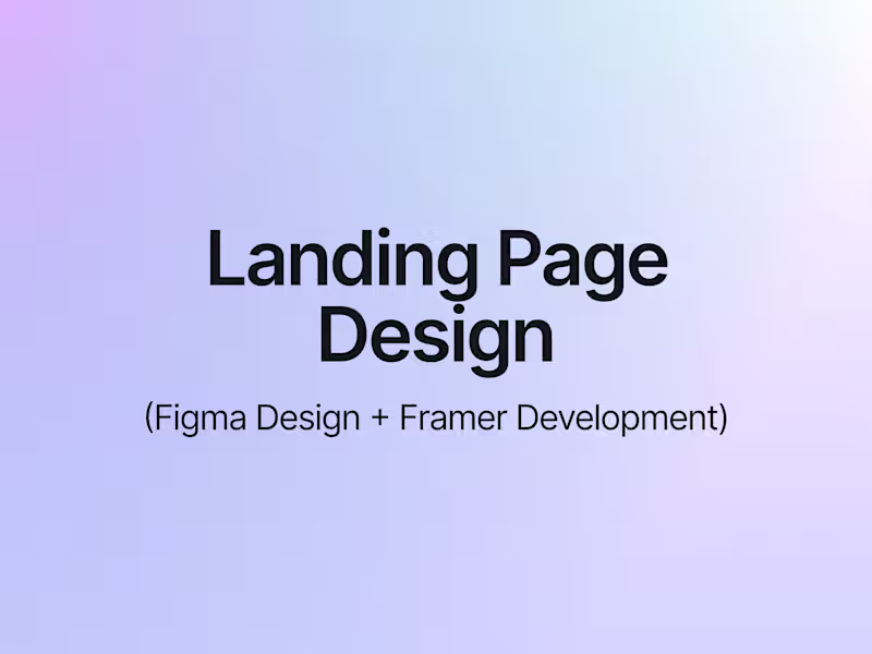 Cover image for Landing Page Design & Development