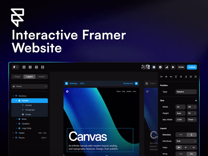 Cover image for Get a stunning, responsive, and interactive Framer website.
