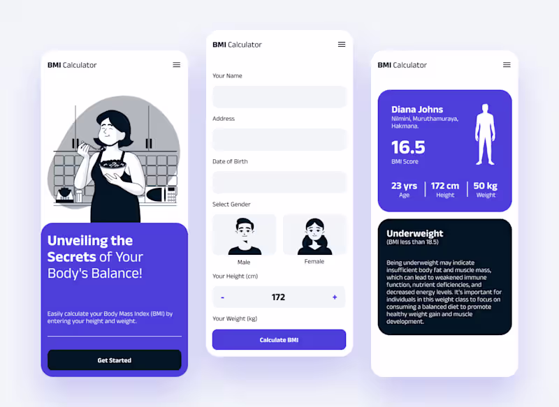 Cover image for BMI Calculator App Developed a sleek, user-centric BMI Calcu...