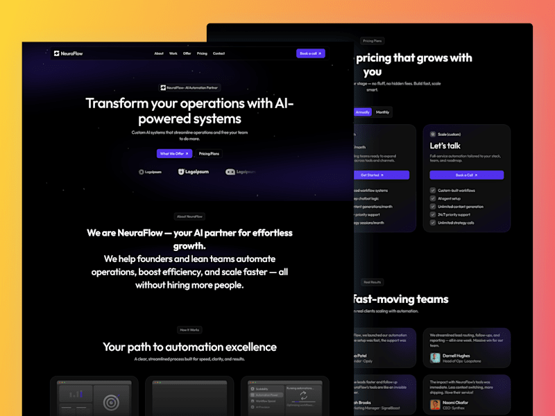 Cover image for NeuraFlow – AI Automation Agency Template